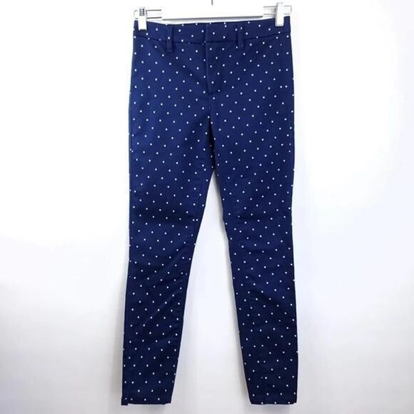 Tinsel Navy Blue Polka Dot Women's Crop Pants Size 25 - Picture 1 of 6